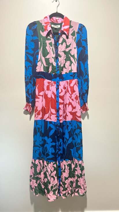 Boden Dresses & Skirts - Boden Flo Floral Print Tiered Maxi Shirt Dress